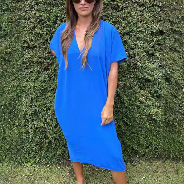 Stijlvolle hippe V-hals Casual Jurk