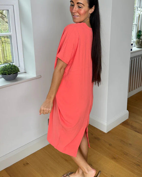 Stijlvolle hippe V-hals Casual Jurk