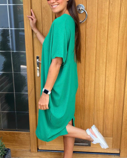 Stijlvolle hippe V-hals Casual Jurk